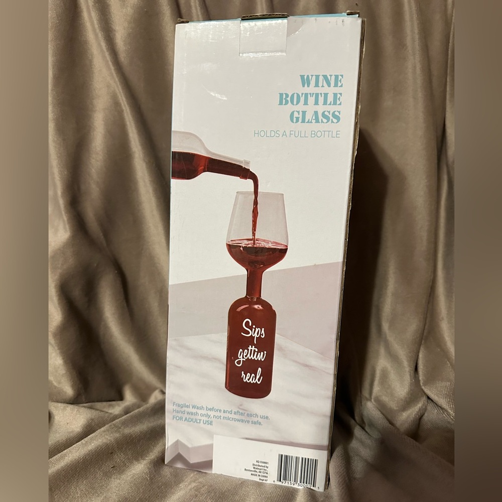 Way to Celebrate Wine Bottle Glass,